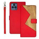 For T-Mobile REVVL 6 5G idewei Two-color Splicing Leather Phone Case(Red)