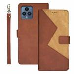 For T-Mobile REVVL 6 5G idewei Two-color Splicing Leather Phone Case(Brown)