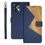 For Motorola Moto G23/G13 idewei Two-color Splicing Leather Phone Case(Blue)
