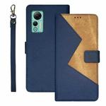 For Ulefone Note 14 idewei Two-color Splicing Leather Phone Case(Blue)