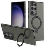 For Samsung Galaxy S22 Ultra 5G LK 3 in 1 MagSafe Magnetic Holder Phone Case(Black)