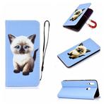 For Galaxy A30 3D Painting Horizontal Flip Leather Case with Holder & Card Slot & Wallet & Lanyard(Cat)