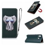 For Galaxy A40 3D Painting Horizontal Flip Leather Case with Holder & Card Slot & Wallet & Lanyard(Elephant)