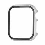 For Apple Watch Series 8&7 45mm Metal Frame + Tempered Glass Protector Case(Silver)