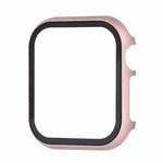 For Apple Watch Series SE 2&6&SE&5&4 44mm Metal Frame + Tempered Glass Protector Case(Rose Gold)
