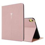 For iPad 10th Gen 10.9 2022 GEBEI Silk Texture Flip Tablet Leather Case(Rose Gold)