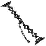 Steel Ball Chain Watch Band For Apple Watch Series 9&8&7 41mm / SE 3&SE 2&6&SE&5&4 40mm / 3&2&1 38mm (Black)