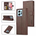 For Xiaomi Redmi Note 12 4G Global LC.IMEEKE Calf Texture Leather Phone Case(Coffee)