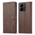 For Xiaomi Redmi 13C 4G/5G/Poco C65 LC.IMEEKE Calf Texture Leather Phone Case(Coffee)