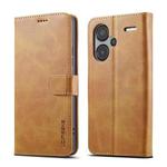 For Xiaomi Redmi Note 13 Pro+ LC.IMEEKE Calf Texture Leather Phone Case(Brown)