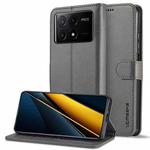 For Xiaomi Poco X6 Pro LC.IMEEKE Calf Texture Leather Phone Case(Grey)