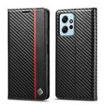 For Xiaomi Redmi Note 12 4G Global LC.IMEEKE Carbon Fiber Leather Phone Case(Vertical Black)