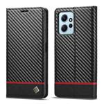 For Xiaomi Redmi Note 12 4G Global LC.IMEEKE Carbon Fiber Leather Phone Case(Horizontal Black)