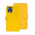 For T-Mobile REVVL 6 5G idewei Crazy Horse Texture Leather Phone Case with Holder(Yellow)