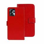 For Motorola Moto G23/G13 idewei Crazy Horse Texture Leather Phone Case with Holder(Red)