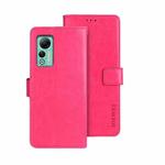 For Ulefone Note 14 idewei Crazy Horse Texture Leather Phone Case with Holder(Rose Red)