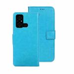 For Xiaomi Poco C55/Redmi 12C/Redmi 11A idewei Crazy Horse Texture Leather Phone Case with Holder(Sky Blue)