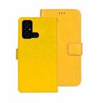 For Xiaomi Poco C55/Redmi 12C/Redmi 11A idewei Crazy Horse Texture Leather Phone Case with Holder(Yellow)