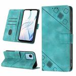For Realme C30s Skin-feel Embossed Leather Phone Case(Green)