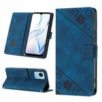 For Realme C30s Skin-feel Embossed Leather Phone Case(Blue)