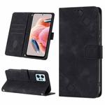 For Xiaomi Redmi Note 12 4G Global Skin-feel Embossed Leather Phone Case(Black)