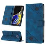 For Samsung Galaxy Note9 Skin-feel Embossed Leather Phone Case(Blue)