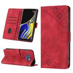 For Samsung Galaxy Note9 Skin-feel Embossed Leather Phone Case(Red)