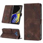 For Samsung Galaxy Note9 Skin-feel Embossed Leather Phone Case(Brown)