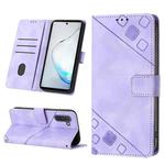 For Samsung Galaxy Note10 / Note10 5G Skin-feel Embossed Leather Phone Case(Light Purple)