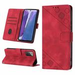 For Samsung Galaxy Note20 Skin-feel Embossed Leather Phone Case(Red)