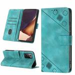 For Samsung Galaxy Note20 Ultra Skin-feel Embossed Leather Phone Case(Green)