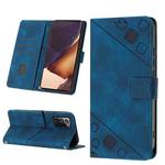 For Samsung Galaxy Note20 Ultra Skin-feel Embossed Leather Phone Case(Blue)
