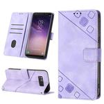 For Samsung Galaxy S8 Skin-feel Embossed Leather Phone Case(Light Purple)