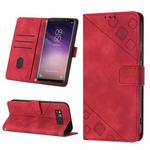 For Samsung Galaxy S8 Skin-feel Embossed Leather Phone Case(Red)
