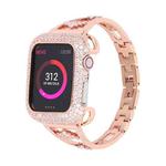 Zircon Metal Copper Watch Band For Apple Watch Ultra 49mm&Watch Ultra 2 49mm / Series 9&8&7 45mm / SE 3&SE 2&6&SE&5&4 44mm / 3&2&1 42mm (Gold)