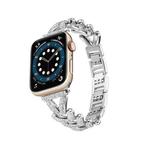 Triangle Diamond Metal Watch Band For Apple Watch Series 9&8&7 41mm / SE 3&SE 2&6&SE&5&4 40mm / 3&2&1 38mm (Silver)