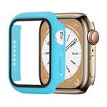 Shockproof PC+Tempered Glass Watch Protective Case For Apple Watch Series 8&7 41mm(Sky Blue)