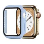 Shockproof PC+Tempered Glass Watch Protective Case For Apple Watch Series 8&7 41mm(Ice Sea Blue)