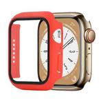 Shockproof PC+Tempered Glass Watch Protective Case For Apple Watch Series 8&7 41mm(Red)