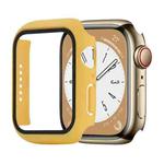 Shockproof PC+Tempered Glass Watch Protective Case For Apple Watch Series 8&7 41mm(Yellow)