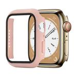 Shockproof PC+Tempered Glass Watch Protective Case For Apple Watch Series 8&7 41mm(Pink)