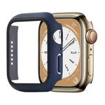 Shockproof PC+Tempered Glass Watch Protective Case For Apple Watch Series 8&7 45mm(Midnight Blue)