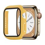 Shockproof PC+Tempered Glass Watch Protective Case For Apple Watch Series 8&7 45mm(Yellow)
