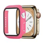 Shockproof PC+Tempered Glass Watch Protective Case For Apple Watch Series 8&7 45mm(Rose Red)