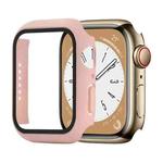 Shockproof PC+Tempered Glass Watch Protective Case For Apple Watch Series 8&7 45mm(Pink)