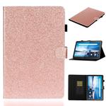 For Lenovo Tab M10 TB-X605F / X505 Glossy Glitter Powder Horizontal Flip Leather Case with Holder & Card Slot(Rose Gold)