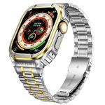 Metal Integrated Watch Protective Case For Apple Watch Ultra 49mm(Silver Gold)