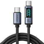 JOYROOM S-CC100A16 100W USB-C / Type-C to USB-C / Type-C Digital Display Fast Charging Data Cable, Length:1.2m(Black)