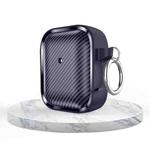 For AirPods 1 / 2 Photo Frame Carbon Fiber Series Earphone Case(Dark Blue)