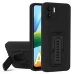 For Xiaomi Redmi A1 4G Strap Holder Shockproof Protective Phone Case with Lens Film(Black)